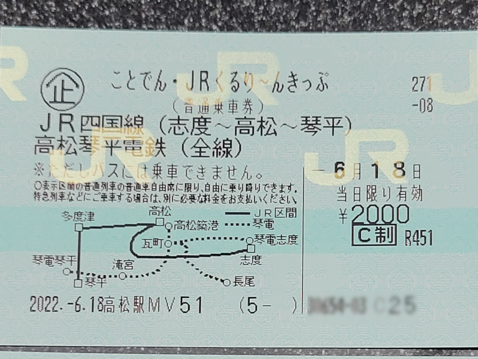 Jr四国を2千円で満喫できるフリー切符 くるり んきっぷ 琴電も利用可 コログ